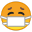 Face with medical mask icon