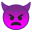 Angry face with horns icon