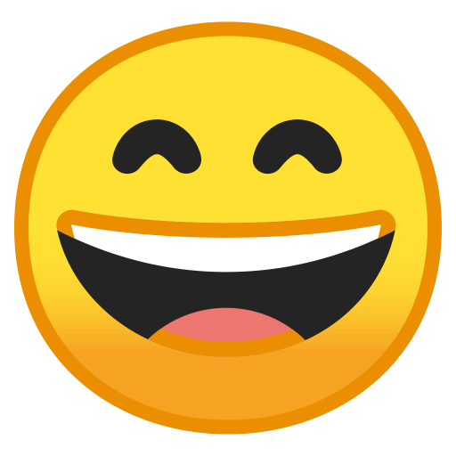 Grinning face with smiling eyes Icon | Noto Emoji Smileys Iconset | Google
