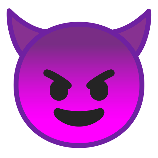 Smiling face with horns Icon | Noto Emoji Smileys Iconpack | Google
