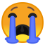 Loudly crying face icon