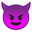 Smiling face with horns icon