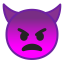 Angry face with horns icon