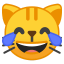 Cat face with tears of joy icon