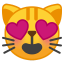 Smiling cat face with heart eyes Icon | Noto Emoji Smileys Iconset | Google