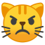 Pouting cat face icon