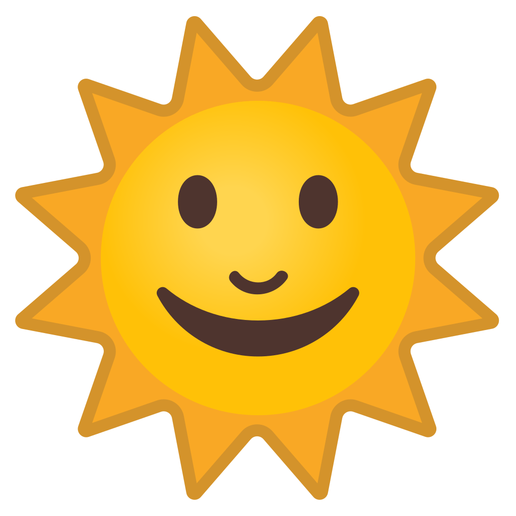 Sun with face Icon | Noto Emoji Travel & Places Iconset | Google