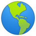 Globe showing Americas icon