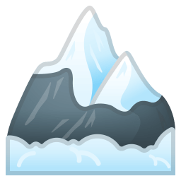 Snow capped mountain icon