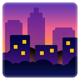 Cityscape at dusk icon