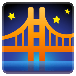 Bridge at night icon