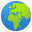 Globe showing Europe Africa icon