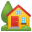 House with garden icon