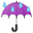 Umbrella with rain drops icon
