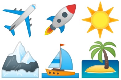 emoji travel and places