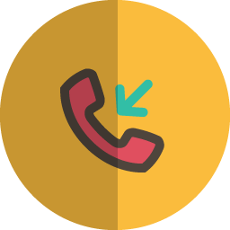 Incoming call folded icon