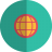 Globe-folded icon