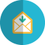Mail download folded icon