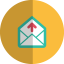 Mail upload folded icon