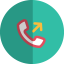 Outgoing call folded icon
