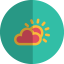 Sun cloudy folded icon