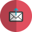 Upload-mail-folded icon