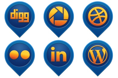 Media Pin Social Icons