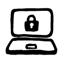 Laptop lock icon