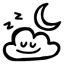 Night clouds moon icon