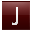 Letter J red icon
