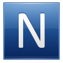 Letter N blue icon