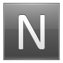 Letter N grey icon