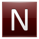 Letter N red icon
