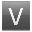 Letter V grey icon