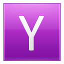 Letter Y pink icon