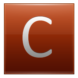 Letter C orange icon