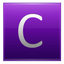 Letter C violet icon