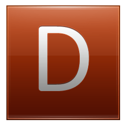 Letter D orange icon