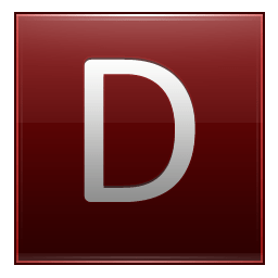 Letter D red icon