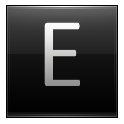 Letter E black icon