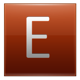Letter E orange icon