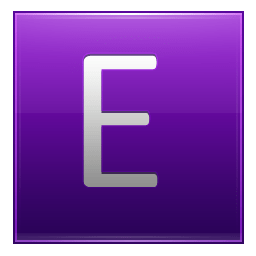 Letter E violet icon