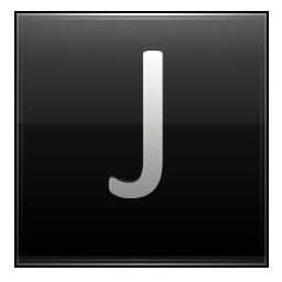 Letter J black icon