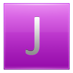 Letter J pink icon