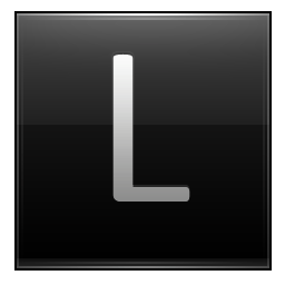 Letter L black icon