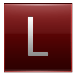 Letter L red icon