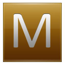 Letter M gold icon