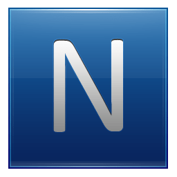Letter N blue icon