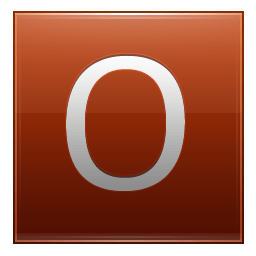Letter O orange icon