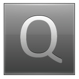 Letter Q grey icon